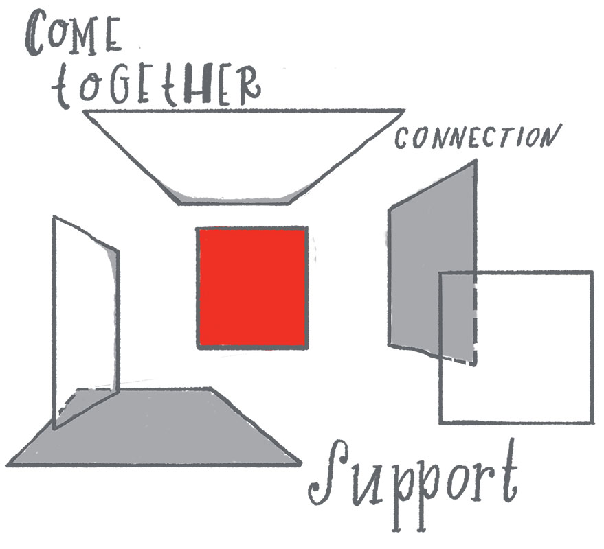 Merging cube sides represent support of professional growth through continuing education