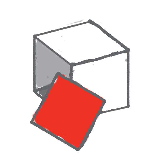 Red Continued cube side 5 of 6