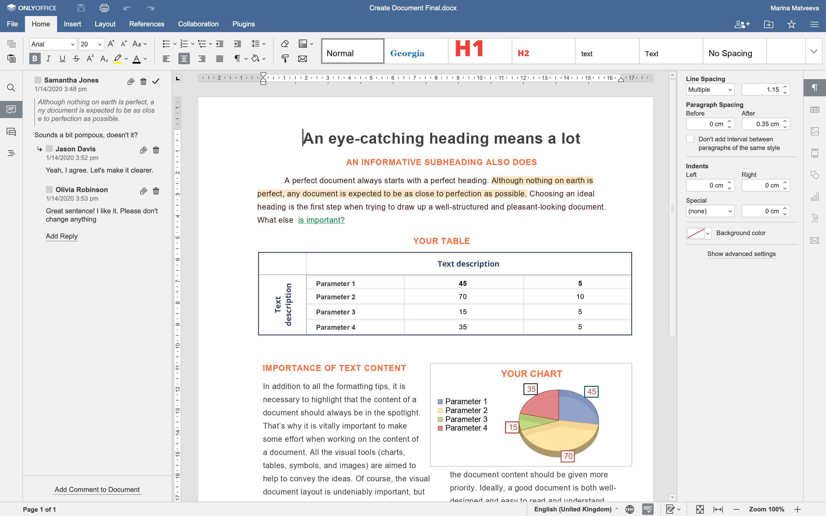 Create, edit and collaborate on documents in real-time